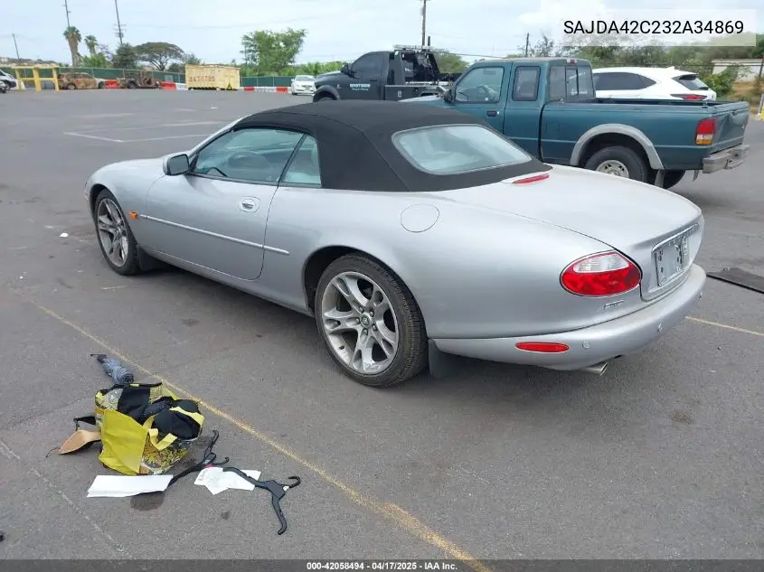 2003 Jaguar Xk8 VIN: SAJDA42C232A34869 Lot: 42058494