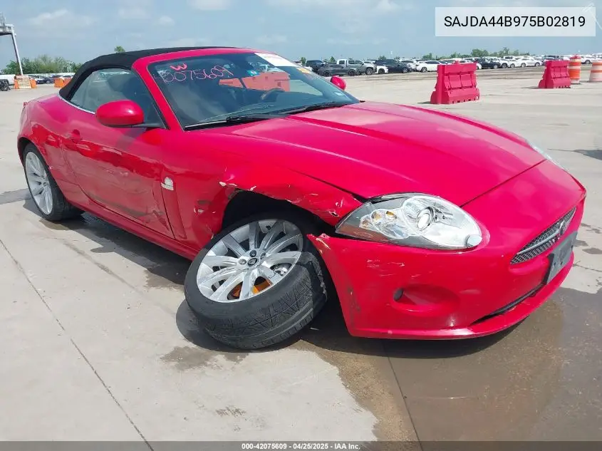 2007 Jaguar Xk VIN: SAJDA44B975B02819 Lot: 42075609