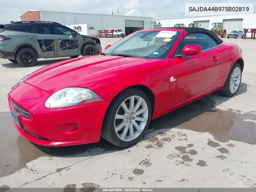 2007 Jaguar Xk VIN: SAJDA44B975B02819 Lot: 42075609