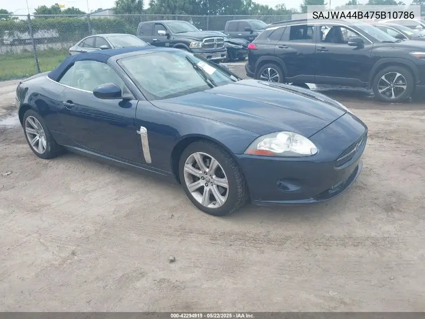 2007 Jaguar Xk VIN: SAJWA44B475B10786 Lot: 42294919