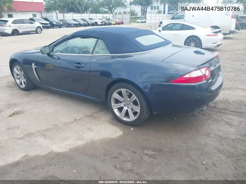 2007 Jaguar Xk VIN: SAJWA44B475B10786 Lot: 42294919