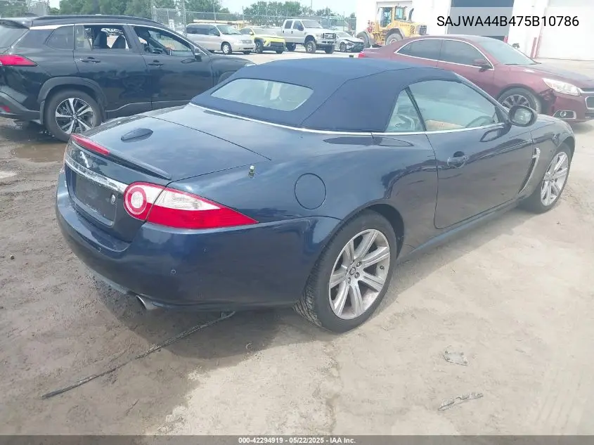 2007 Jaguar Xk VIN: SAJWA44B475B10786 Lot: 42294919