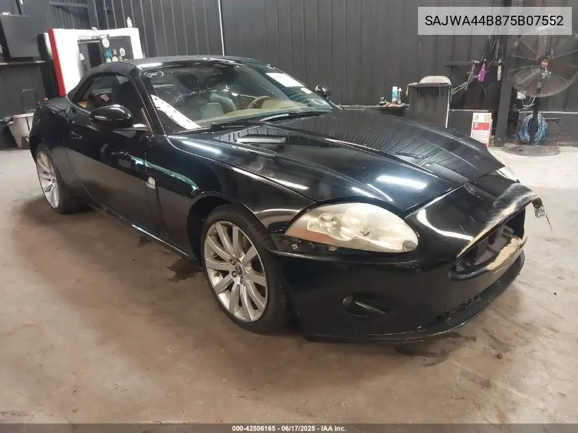 2007 Jaguar Xk VIN: SAJWA44B875B07552 Lot: 42506165