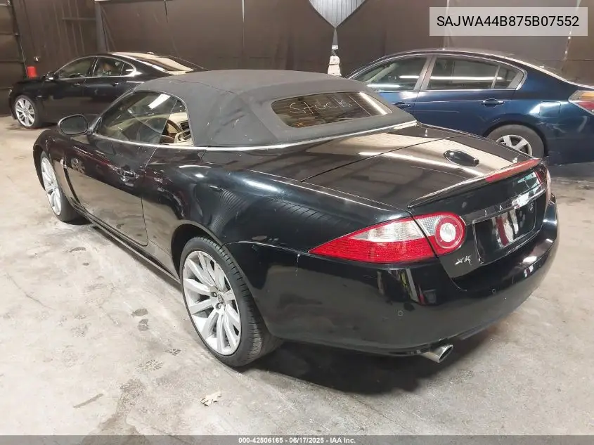 2007 Jaguar Xk VIN: SAJWA44B875B07552 Lot: 42506165