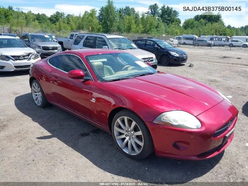 2007 Jaguar Xk VIN: SAJDA43B375B00145 Lot: 42774750