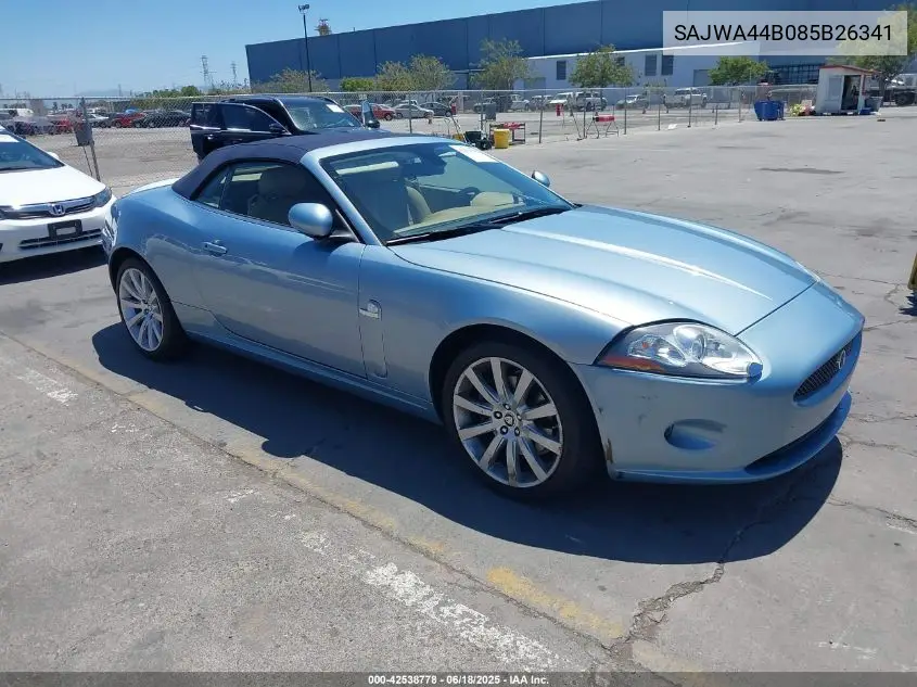 2008 Jaguar Xk VIN: SAJWA44B085B26341 Lot: 42538778