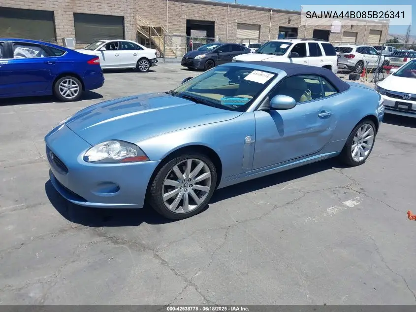 2008 Jaguar Xk VIN: SAJWA44B085B26341 Lot: 42538778