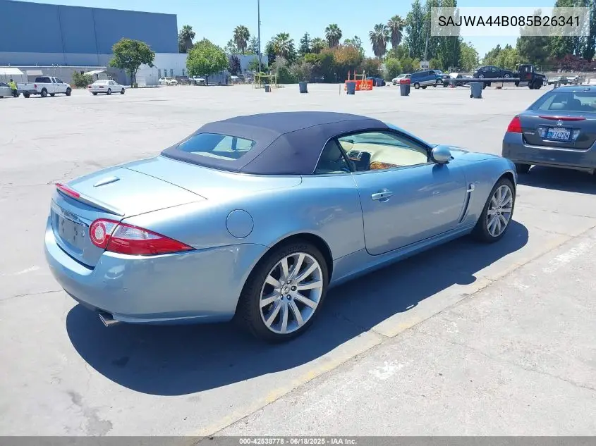 2008 Jaguar Xk VIN: SAJWA44B085B26341 Lot: 42538778