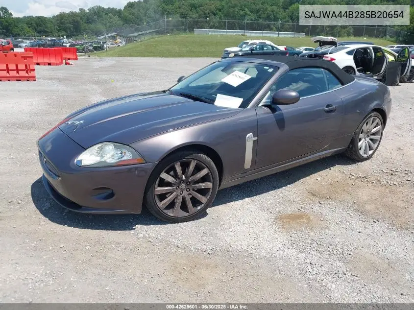 2008 Jaguar Xk VIN: SAJWA44B285B20654 Lot: 42625601
