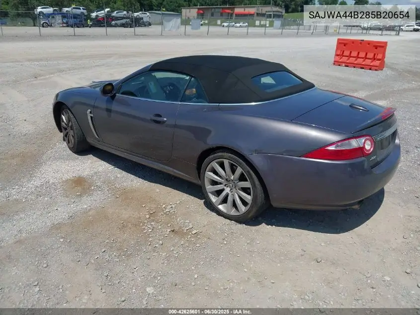 2008 Jaguar Xk VIN: SAJWA44B285B20654 Lot: 42625601
