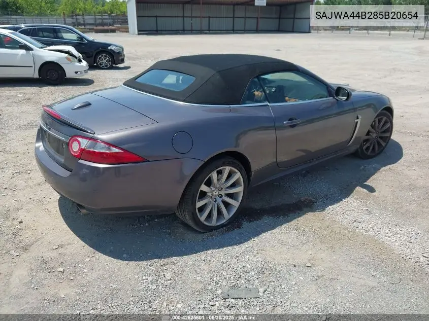 2008 Jaguar Xk VIN: SAJWA44B285B20654 Lot: 42625601