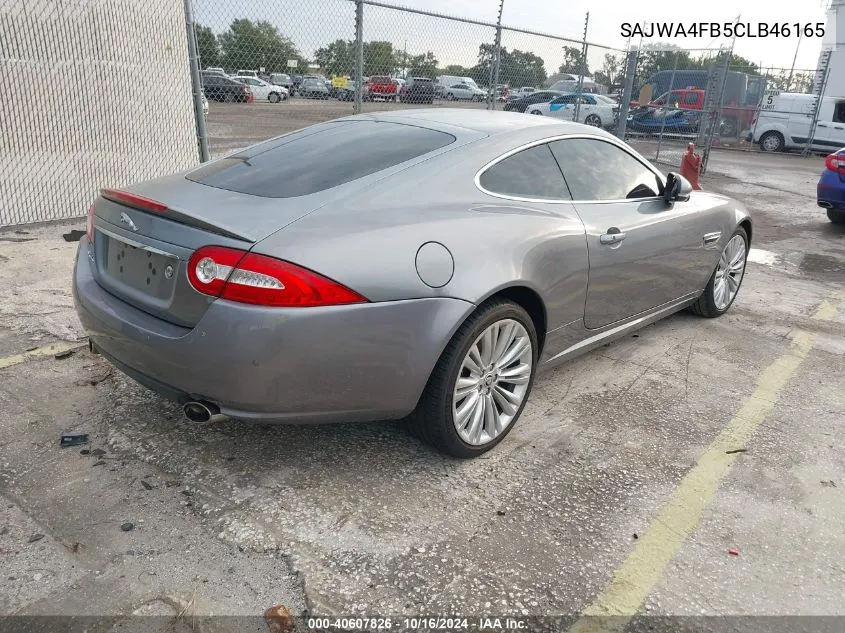 2012 Jaguar Xk VIN: SAJWA4FB5CLB46165 Lot: 40607826
