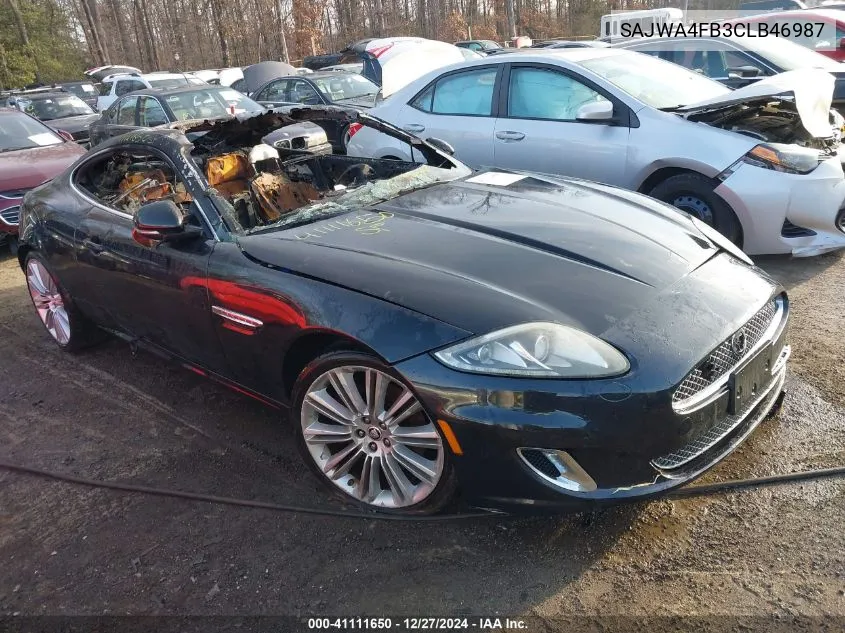 2012 Jaguar Xk VIN: SAJWA4FB3CLB46987 Lot: 41111650