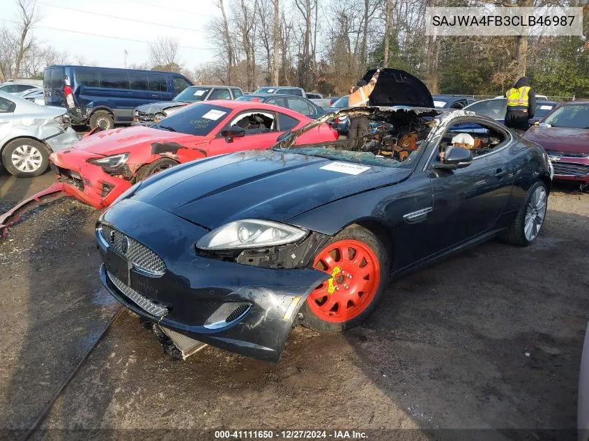 2012 Jaguar Xk VIN: SAJWA4FB3CLB46987 Lot: 41111650