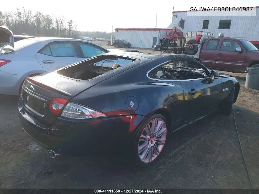 2012 Jaguar Xk VIN: SAJWA4FB3CLB46987 Lot: 41111650