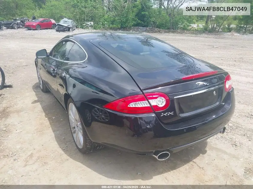 2012 Jaguar Xk VIN: SAJWA4FB8CLB47049 Lot: 42118136