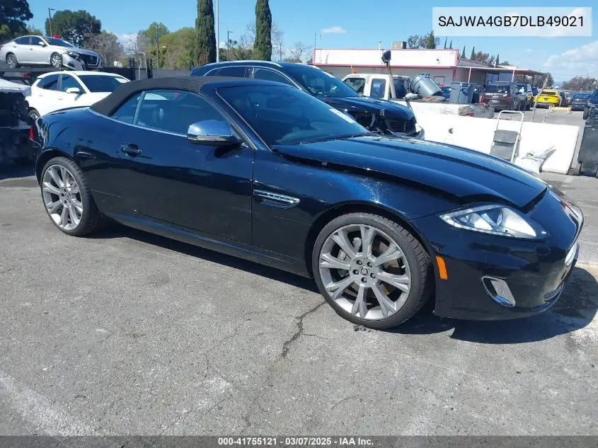 2013 Jaguar Xk VIN: SAJWA4GB7DLB49021 Lot: 41755121