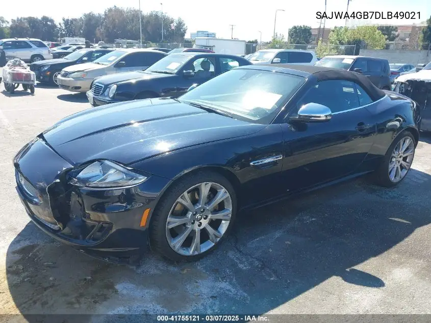 2013 Jaguar Xk VIN: SAJWA4GB7DLB49021 Lot: 41755121