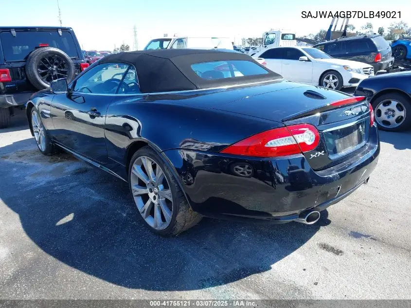 2013 Jaguar Xk VIN: SAJWA4GB7DLB49021 Lot: 41755121