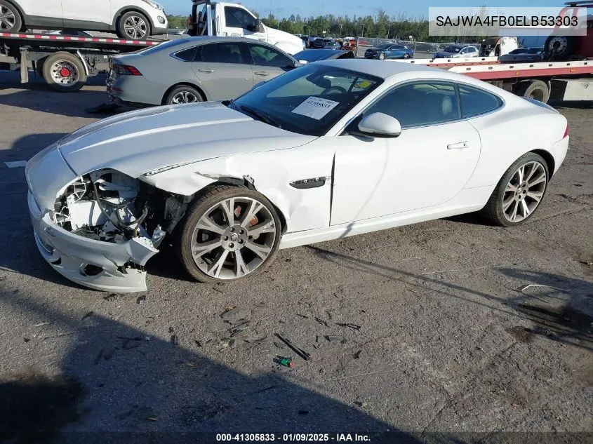 2014 Jaguar Xk VIN: SAJWA4FB0ELB53303 Lot: 41305833
