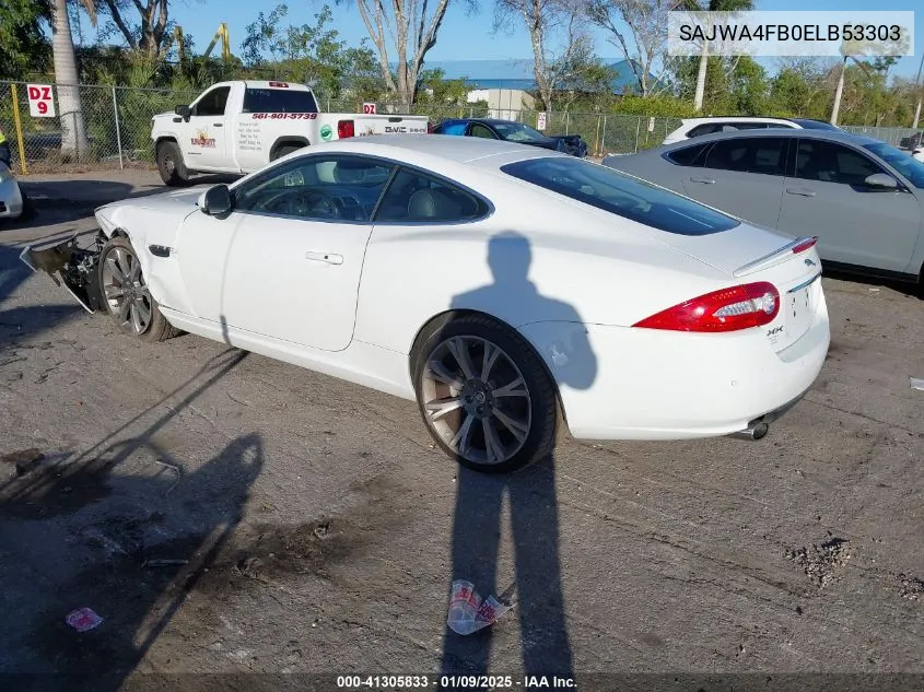 2014 Jaguar Xk VIN: SAJWA4FB0ELB53303 Lot: 41305833