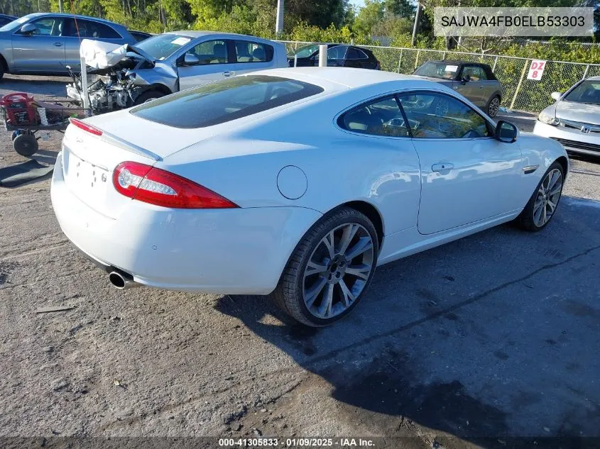 2014 Jaguar Xk VIN: SAJWA4FB0ELB53303 Lot: 41305833