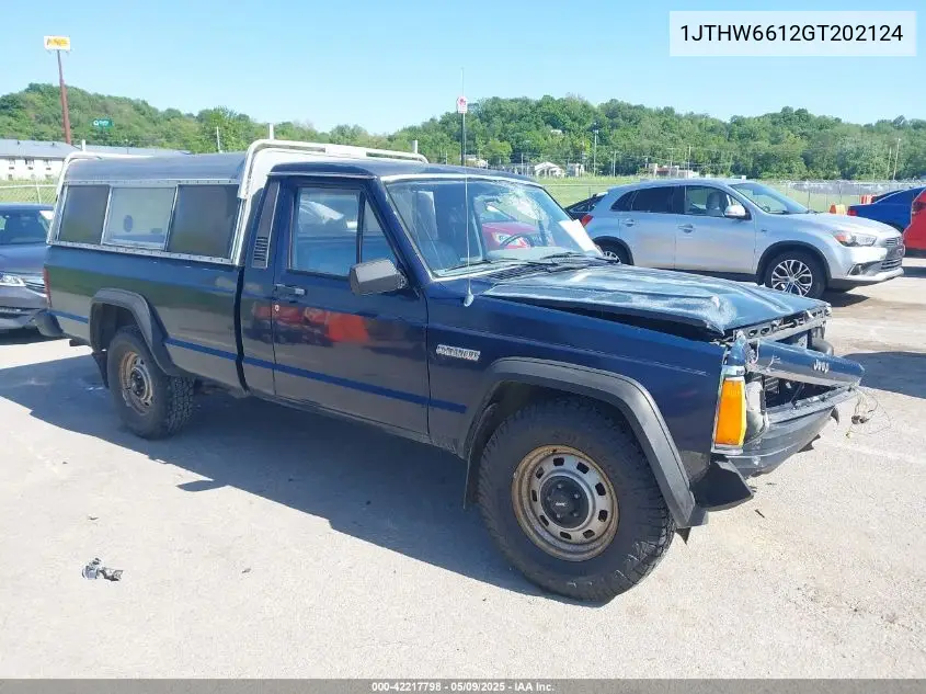 1986 Jeep Comanche Custom VIN: 1JTHW6612GT202124 Lot: 42217798