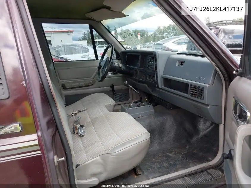 1989 Jeep Comanche VIN: 1J7FJ26L2KL417137 Lot: 42517216