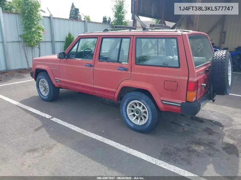 1989 Jeep Cherokee Pioneer VIN: 1J4FT38L3KL577747 Lot: 42577047