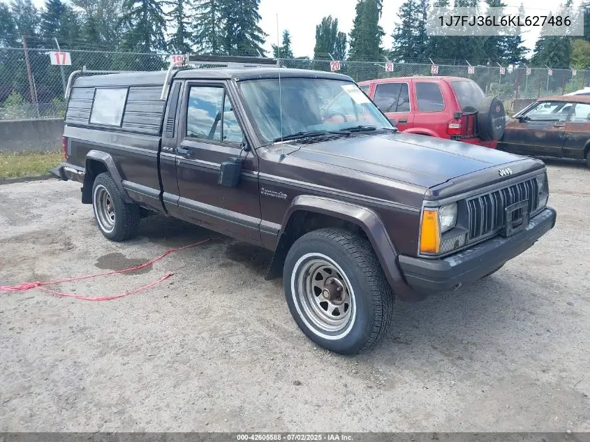 1989 Jeep Comanche Pioneer VIN: 1J7FJ36L6KL627486 Lot: 42605588