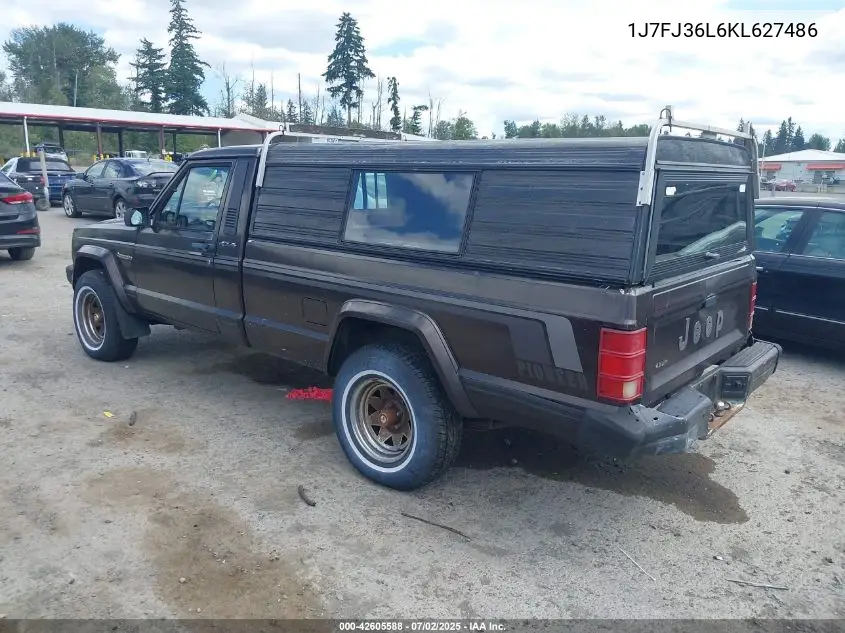 1989 Jeep Comanche Pioneer VIN: 1J7FJ36L6KL627486 Lot: 42605588