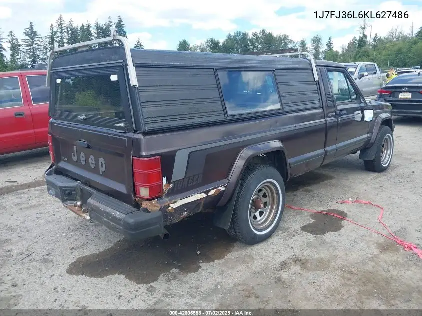 1989 Jeep Comanche Pioneer VIN: 1J7FJ36L6KL627486 Lot: 42605588