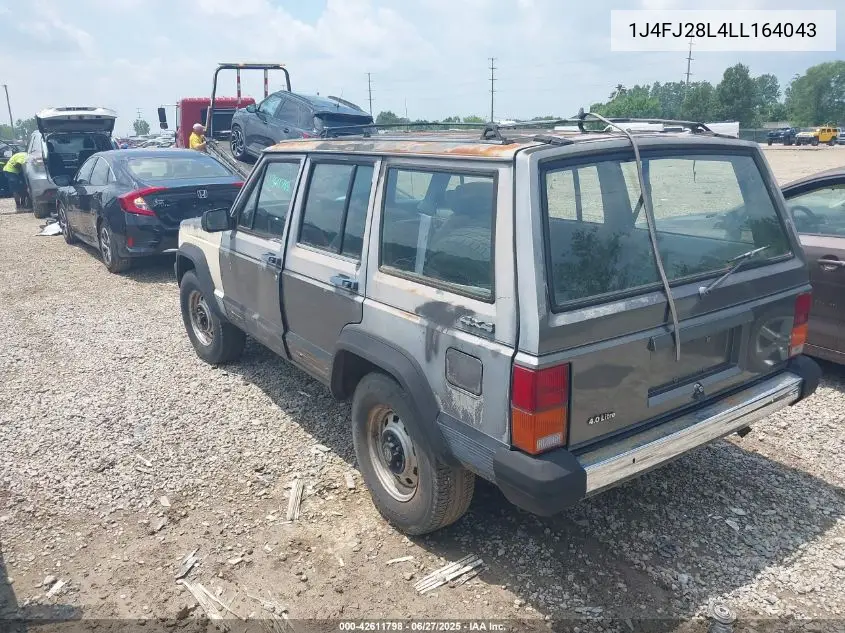 1990 Jeep Cherokee VIN: 1J4FJ28L4LL164043 Lot: 42611798