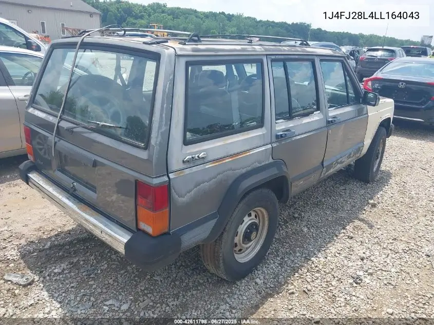 1990 Jeep Cherokee VIN: 1J4FJ28L4LL164043 Lot: 42611798