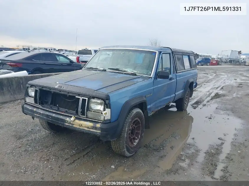 1991 Jeep Comanche VIN: 1J7FT26P1ML591331 Lot: 12233852