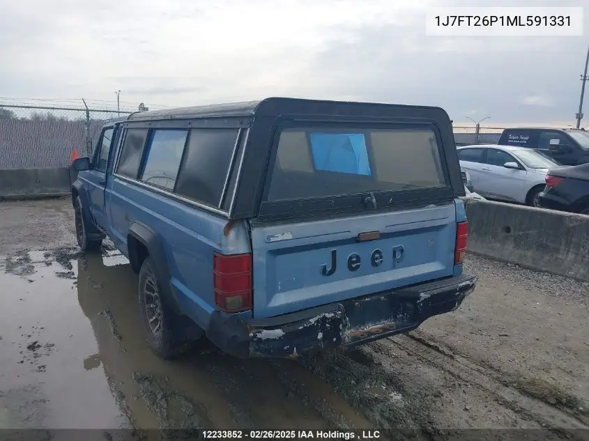 1991 Jeep Comanche VIN: 1J7FT26P1ML591331 Lot: 12233852