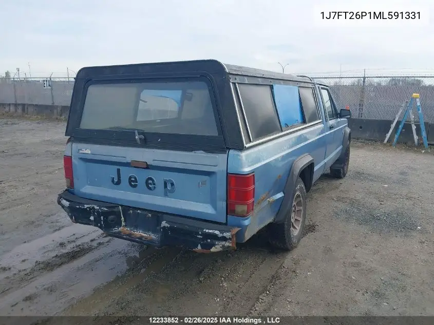 1991 Jeep Comanche VIN: 1J7FT26P1ML591331 Lot: 12233852