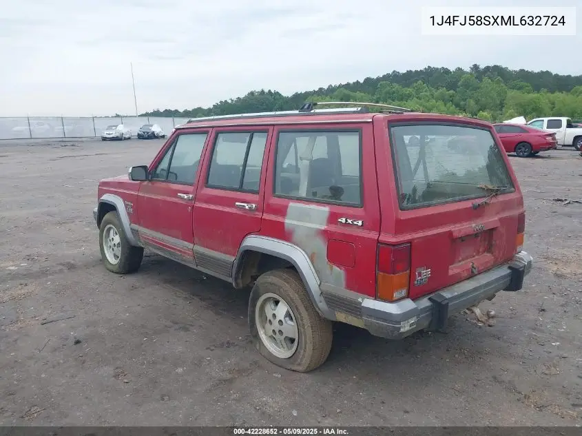 1991 Jeep Cherokee Laredo VIN: 1J4FJ58SXML632724 Lot: 42228652