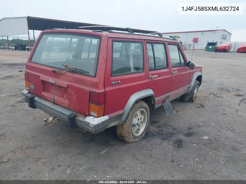 1991 Jeep Cherokee Laredo VIN: 1J4FJ58SXML632724 Lot: 42228652