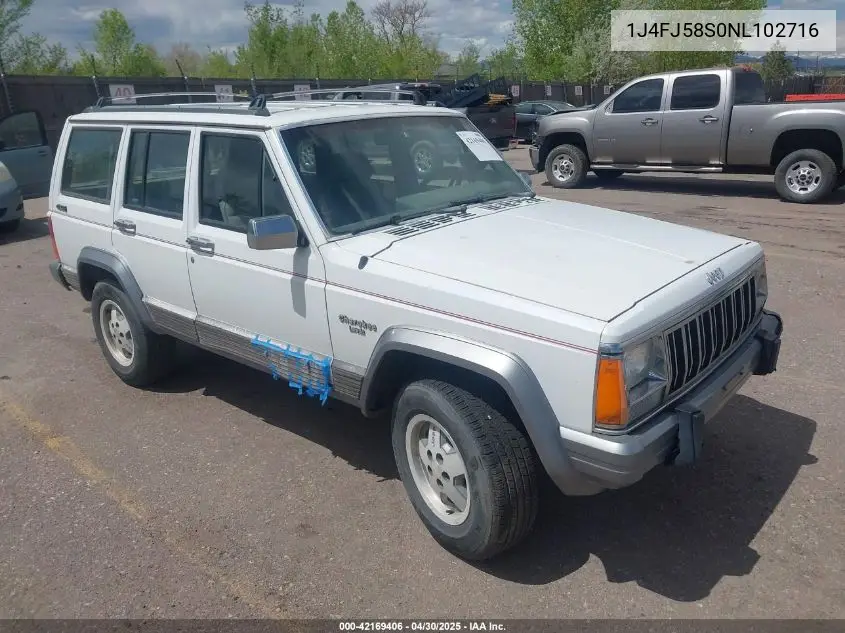 1992 Jeep Cherokee Laredo VIN: 1J4FJ58S0NL102716 Lot: 42169406