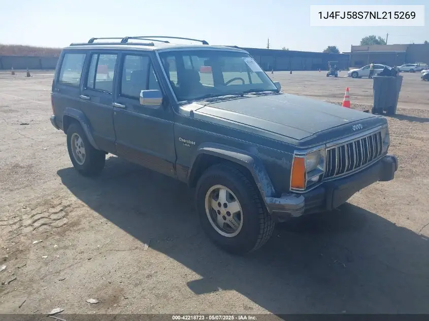 1992 Jeep Cherokee Laredo VIN: 1J4FJ58S7NL215269 Lot: 42218723