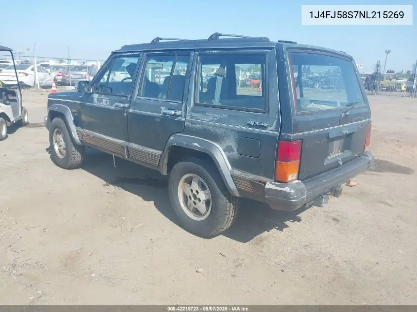 1992 Jeep Cherokee Laredo VIN: 1J4FJ58S7NL215269 Lot: 42218723