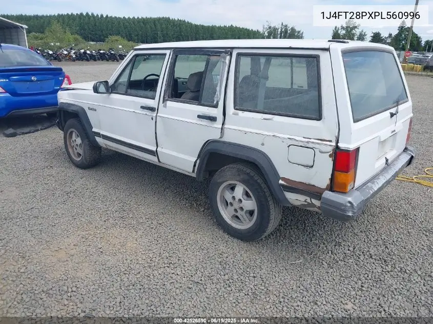 1993 Jeep Cherokee VIN: 1J4FT28PXPL560996 Lot: 42526590