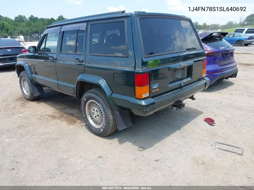 1995 Jeep Cherokee VIN: 1J4FN78S1SL640692 Lot: 42577079