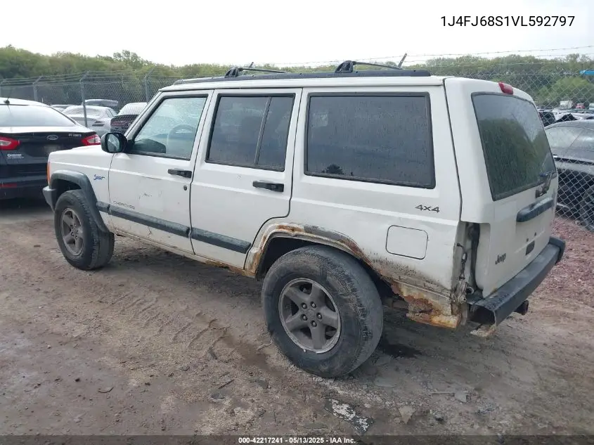 1997 Jeep Cherokee Sport VIN: 1J4FJ68S1VL592797 Lot: 42217241