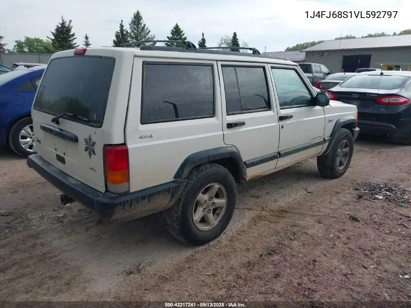 1997 Jeep Cherokee Sport VIN: 1J4FJ68S1VL592797 Lot: 42217241