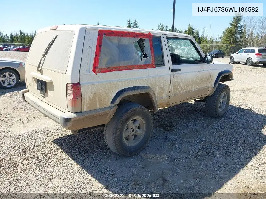 1998 Jeep Cherokee Sport VIN: 1J4FJ67S6WL186582 Lot: 30062322