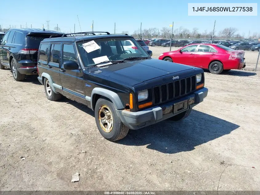 1998 Jeep Cherokee Sport/Classic VIN: 1J4FJ68S0WL277538 Lot: 41986568