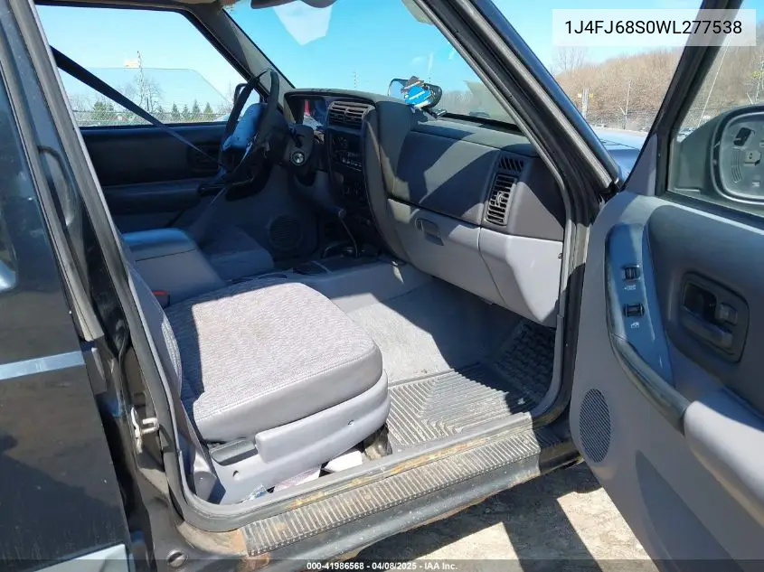 1998 Jeep Cherokee Sport/Classic VIN: 1J4FJ68S0WL277538 Lot: 41986568