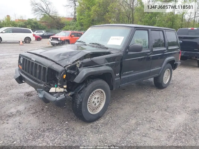 1998 Jeep Cherokee Classic/Limited/Sport VIN: 1J4FJ68S7WL118581 Lot: 42193817